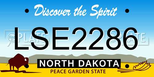 LSE2286 North Dakota License Plate