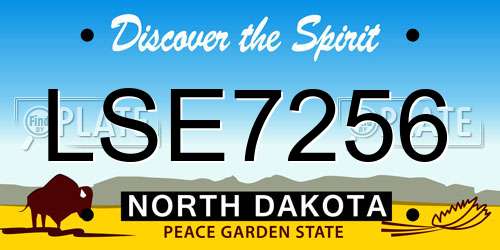 LSE7256 North Dakota License Plate