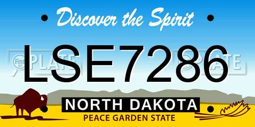 LSE7286 North Dakota License Plate