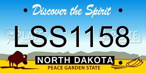 LSS1158 North Dakota License Plate