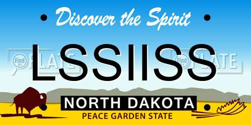 LSSIISS North Dakota License Plate