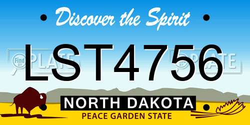 LST4756 North Dakota License Plate
