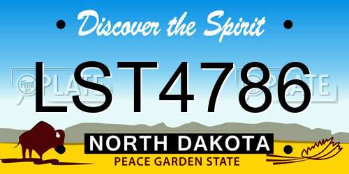 LST4786 North Dakota License Plate