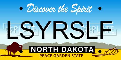 LSYRSLF North Dakota License Plate