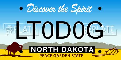 LT0D0G North Dakota License Plate