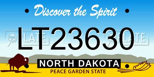 LT23630 North Dakota License Plate