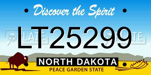 LT25299 North Dakota License Plate