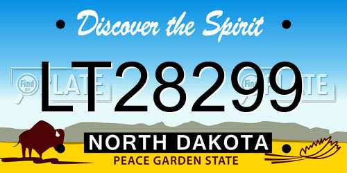 LT28299 North Dakota License Plate