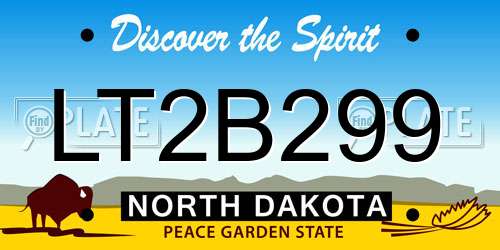 LT2B299 North Dakota License Plate