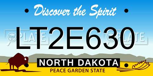 LT2E630 North Dakota License Plate