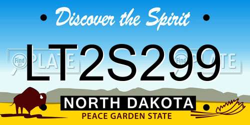 LT2S299 North Dakota License Plate
