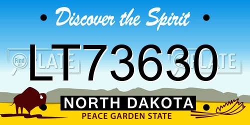 LT73630 North Dakota License Plate
