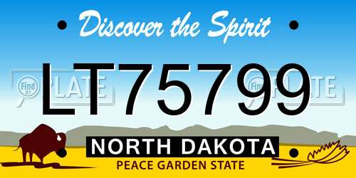 LT75799 North Dakota License Plate