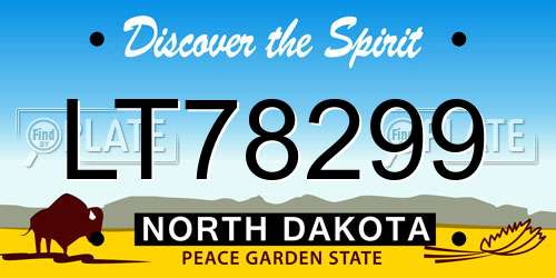 LT78299 North Dakota License Plate