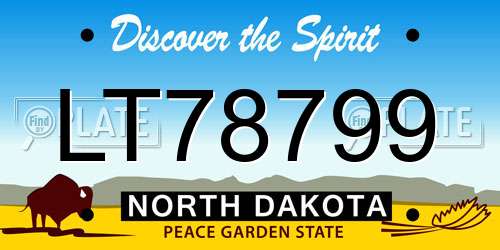LT78799 North Dakota License Plate