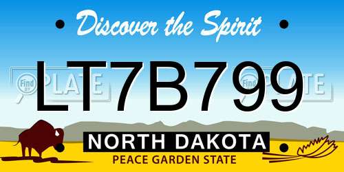 LT7B799 North Dakota License Plate