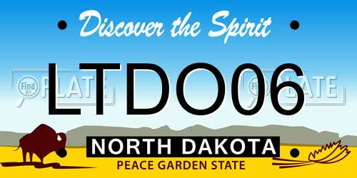 LTDO06 North Dakota License Plate