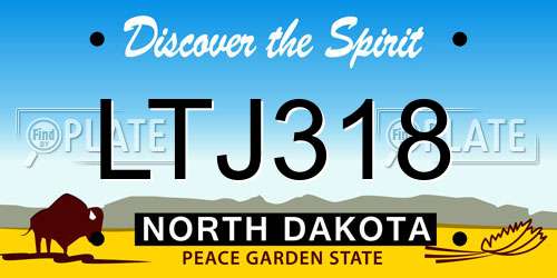 LTJ318 North Dakota License Plate