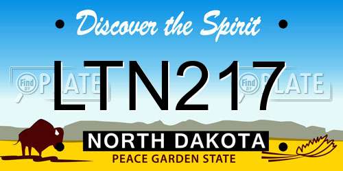 LTN217 North Dakota License Plate