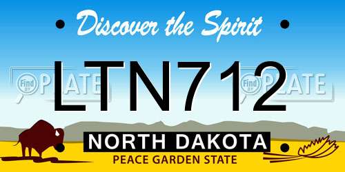 LTN712 North Dakota License Plate