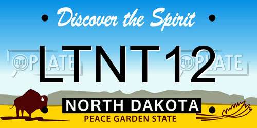 LTNT12 North Dakota License Plate