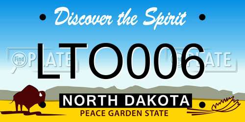LTO006 North Dakota License Plate