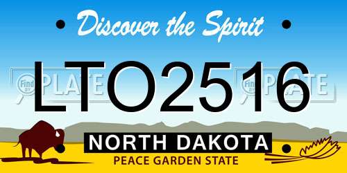 LTO2516 North Dakota License Plate