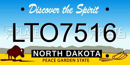 LTO7516 North Dakota License Plate