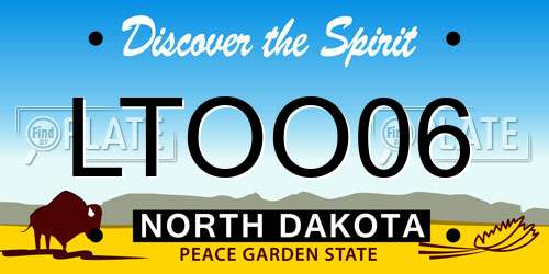 LTOO06 North Dakota License Plate