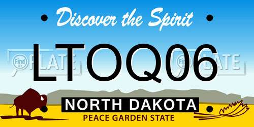 LTOQ06 North Dakota License Plate