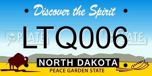 LTQ006 North Dakota License Plate
