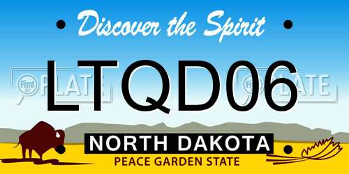LTQD06 North Dakota License Plate