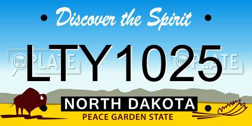 LTY1025 North Dakota License Plate