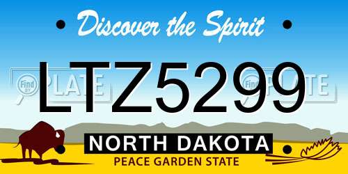 LTZ5299 North Dakota License Plate