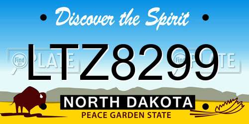 LTZ8299 North Dakota License Plate