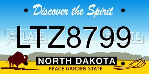 LTZ8799 North Dakota License Plate