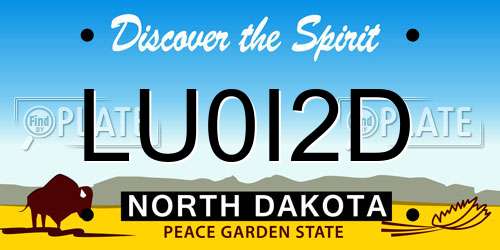 LU0I2D North Dakota License Plate
