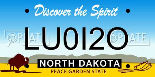 LU0I2O North Dakota License Plate