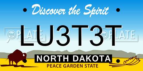 LU3T3T North Dakota License Plate