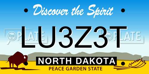 LU3Z3T North Dakota License Plate