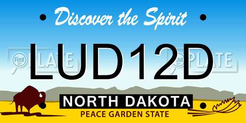 LUD12D North Dakota License Plate