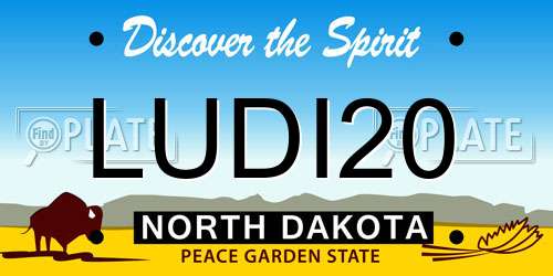 LUDI20 North Dakota License Plate