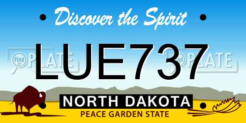 LUE737 North Dakota License Plate