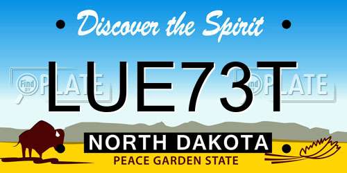 LUE73T North Dakota License Plate