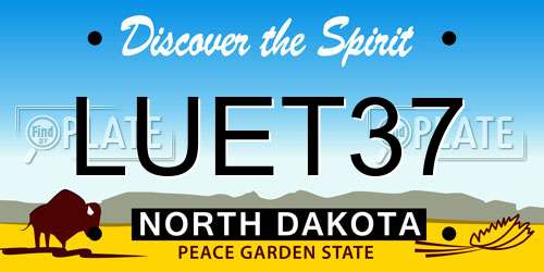 LUET37 North Dakota License Plate