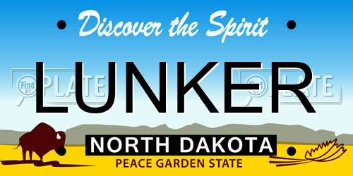 LUNKER North Dakota License Plate