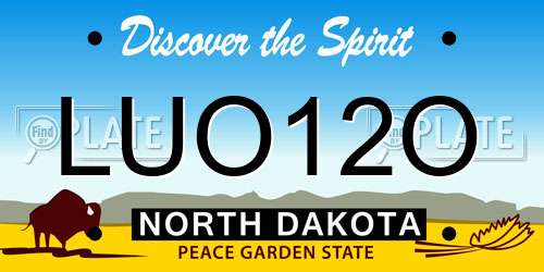 LUO12O North Dakota License Plate