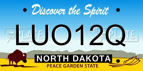 LUO12Q North Dakota License Plate