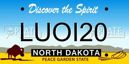 LUOI20 North Dakota License Plate