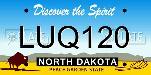 LUQ120 North Dakota License Plate